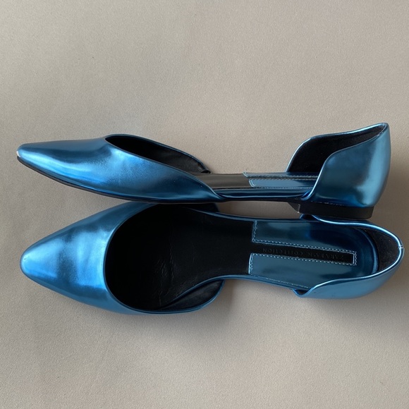 ZARA Shiny D'Orsay Flat Shoes In metallic blue - Picture 4 of 6